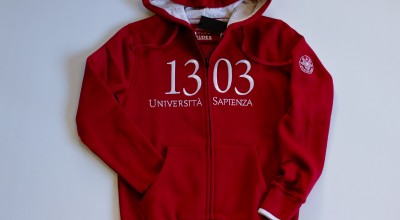 Sweatshirt with hood and zip - Sapienza red color - mod. Audes